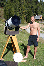 � W. Ransburg; Matthias mit seinem ''Arnie'' ein umgebauter 14'' Schmidt Cassegrain mit einer ''wahnsinns'' Abbildung...